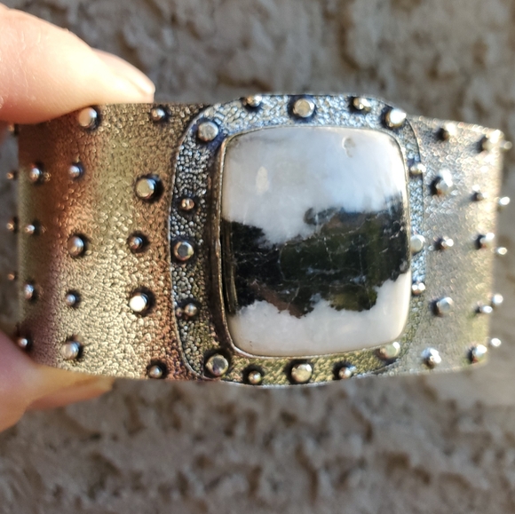 New Zebra Jasper Silver Cuff Bracelet. - Picture 13 of 16